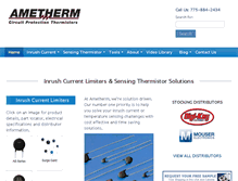 Tablet Screenshot of ametherm.com